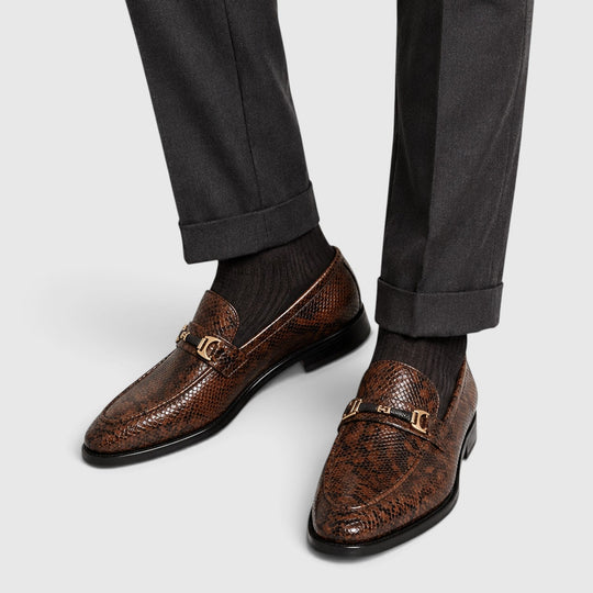 Spitze Leder Loafer Herren Slip-On Elegant Anzugschuhe