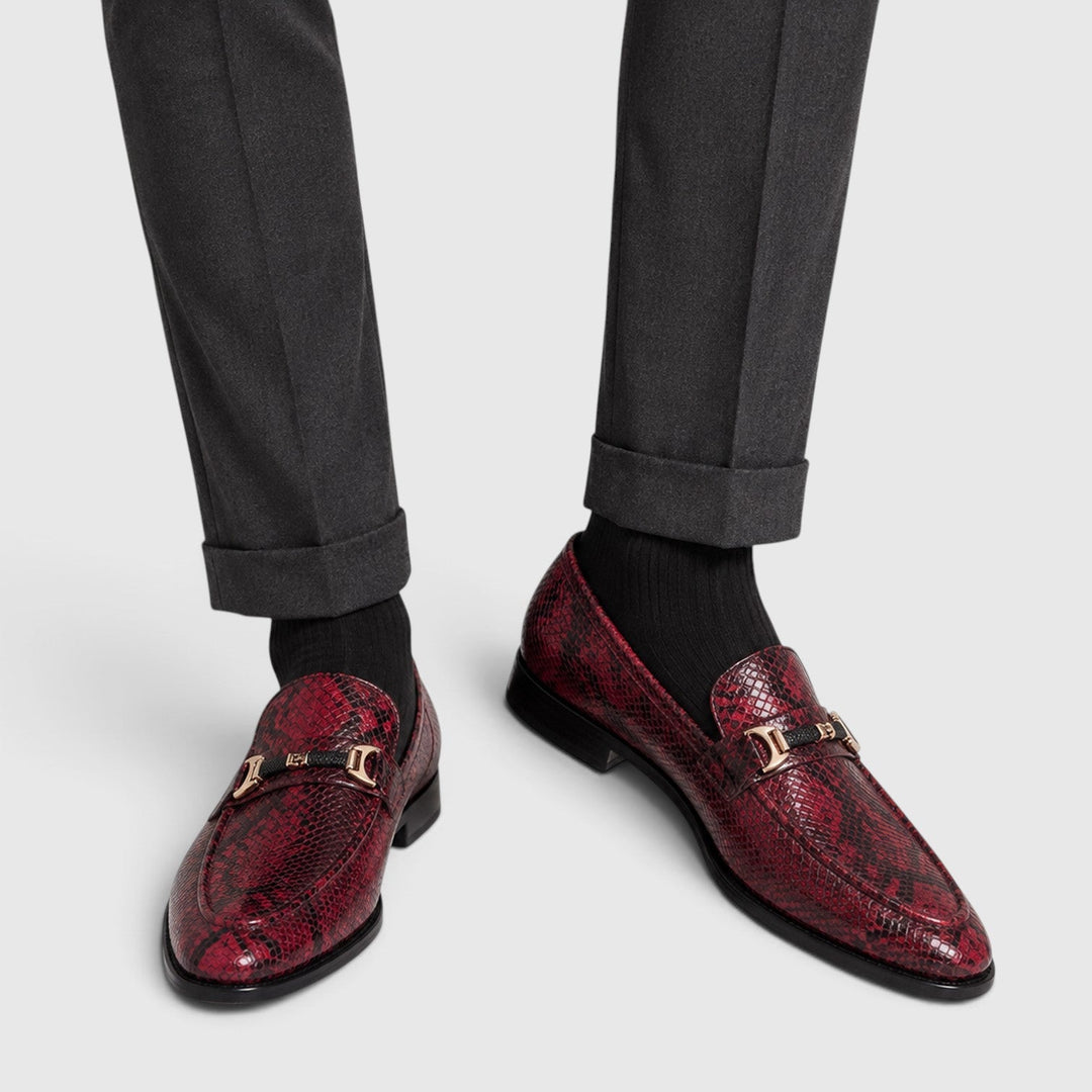 Spitze Leder Loafer Herren Slip-On Elegant Anzugschuhe