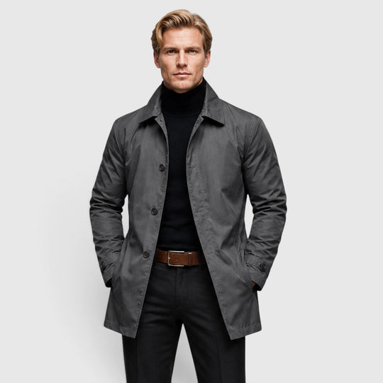 Klassischer Trenchcoat Herren Premium Mantel Elegant