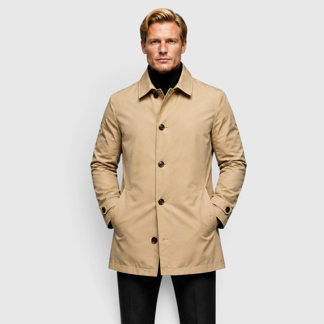 Klassischer Trenchcoat Herren Premium Mantel Elegant