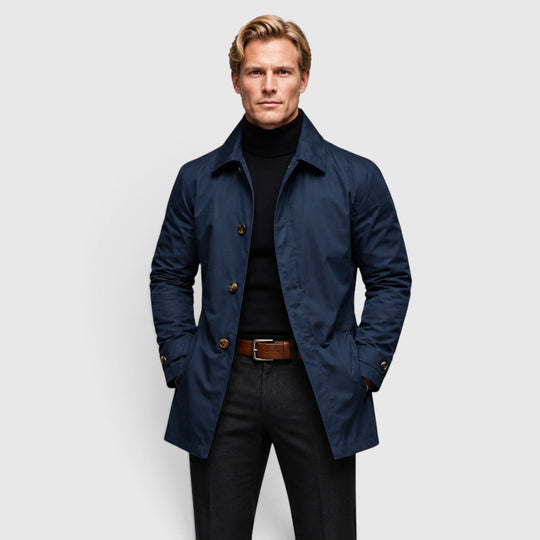 Klassischer Trenchcoat Herren Premium Mantel Elegant