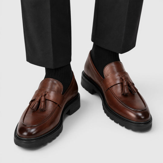 Quasten Leder Loafer Herren Slip-On Smart Casual Schuhe