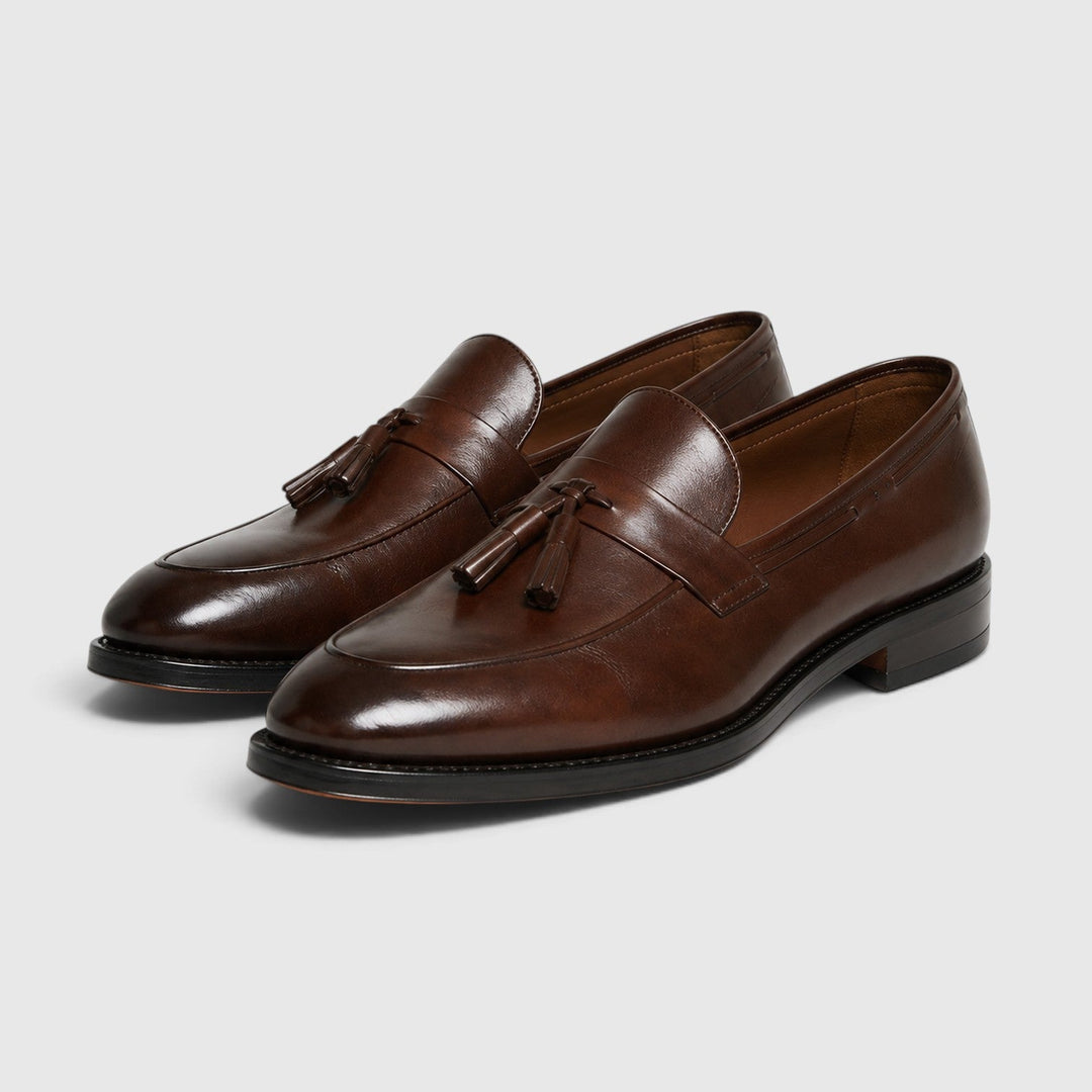 Quasten Leder Loafer Herren Slip-On Elegant Slipper