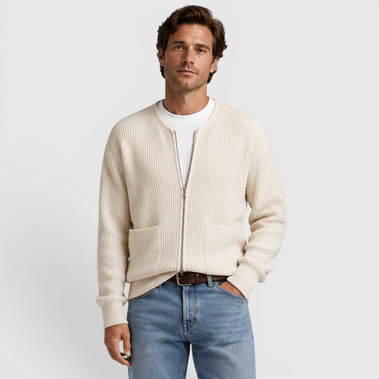 Zip Strick Cardigan Herren Strickjacke Smart Casual