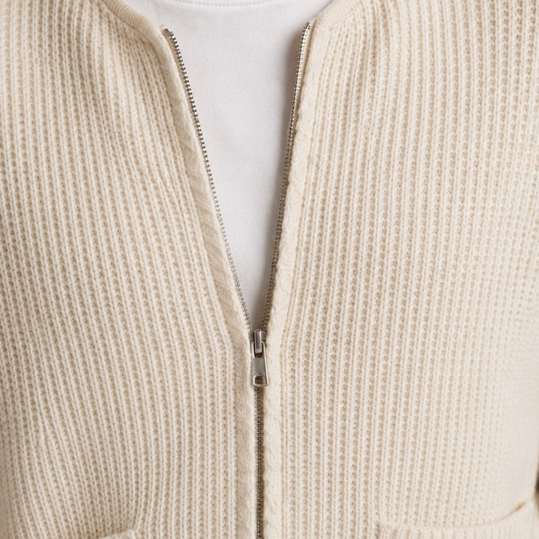 Zip Strick Cardigan Herren Strickjacke Smart Casual
