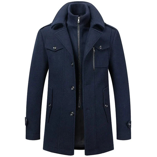 Eleganter Woll Wintermantel Herren Warm Klassisch
