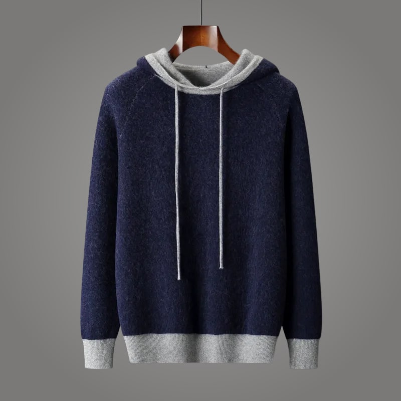 Kaschmir Hoodie Herren Kapuze Kordelzug Raglanärmel