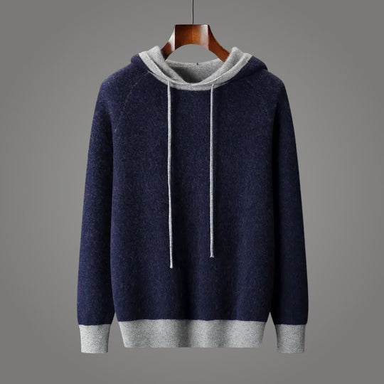 Kaschmir Hoodie Herren Kapuze Kordelzug Raglanärmel
