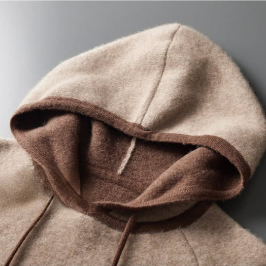 Kaschmir Hoodie Herren Kapuze Kordelzug Raglanärmel