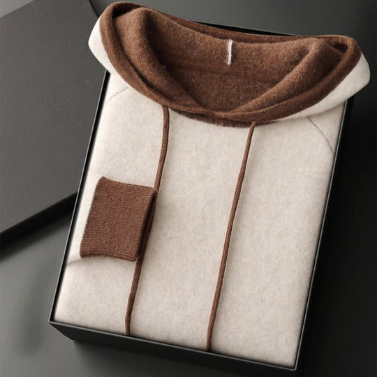 Kaschmir Hoodie Herren Kapuze Kordelzug Raglanärmel