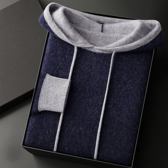 Kaschmir Hoodie Herren Kapuze Kordelzug Raglanärmel