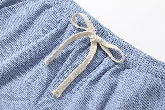 Leichte Waffel Strick Shorts Herren Sommer Strand Hose