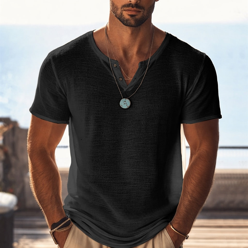 Atmungsaktives Sommer T-Shirt Herren Casual Mesh Strick