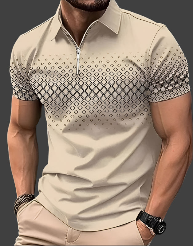 Pique Baumwoll Poloshirt Herren Kurzarm Casual Polo