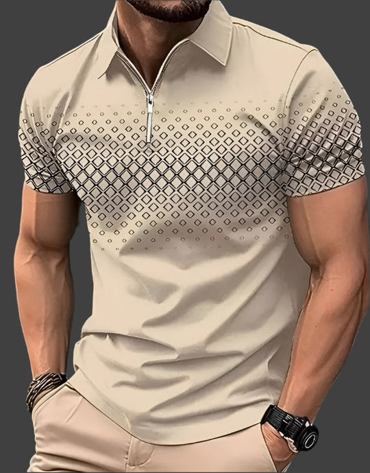 Pique Baumwoll Poloshirt Herren Kurzarm Casual Polo