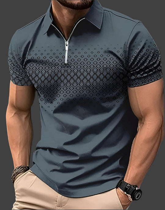 Pique Baumwoll Poloshirt Herren Kurzarm Casual Polo