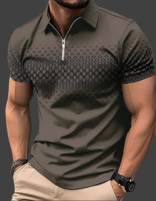 Pique Baumwoll Poloshirt Herren Kurzarm Casual Polo