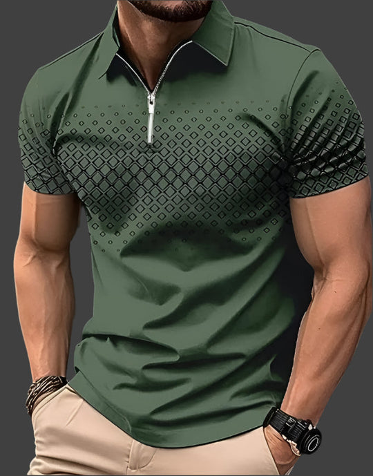 Pique Baumwoll Poloshirt Herren Kurzarm Casual Polo