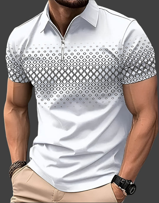 Pique Baumwoll Poloshirt Herren Kurzarm Casual Polo