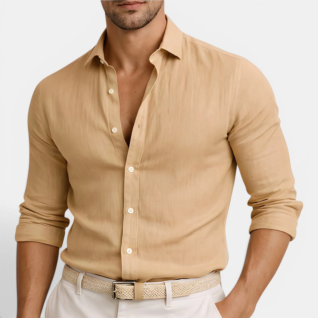Herren Atmungsaktives Leinenbaumwoll-Hemd – Jennoir
