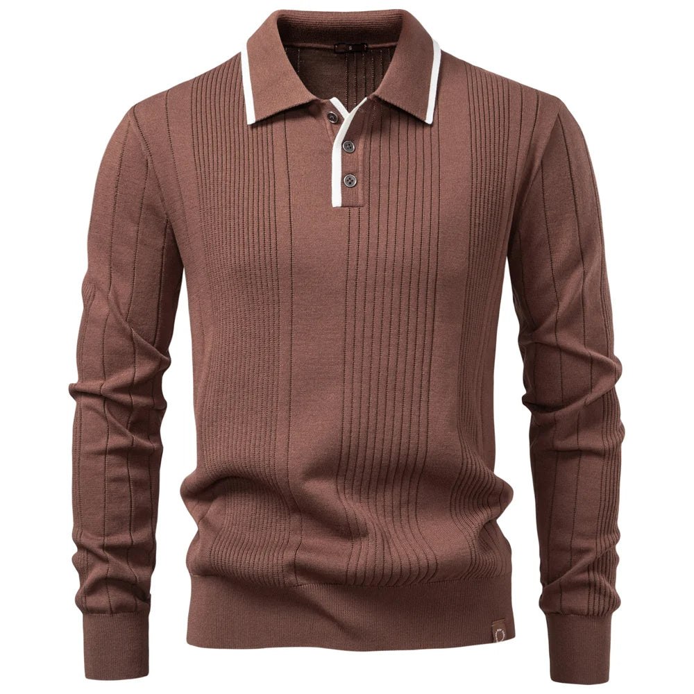 Weiches Strick Poloshirt Herren Kurzarm Smart Casual
