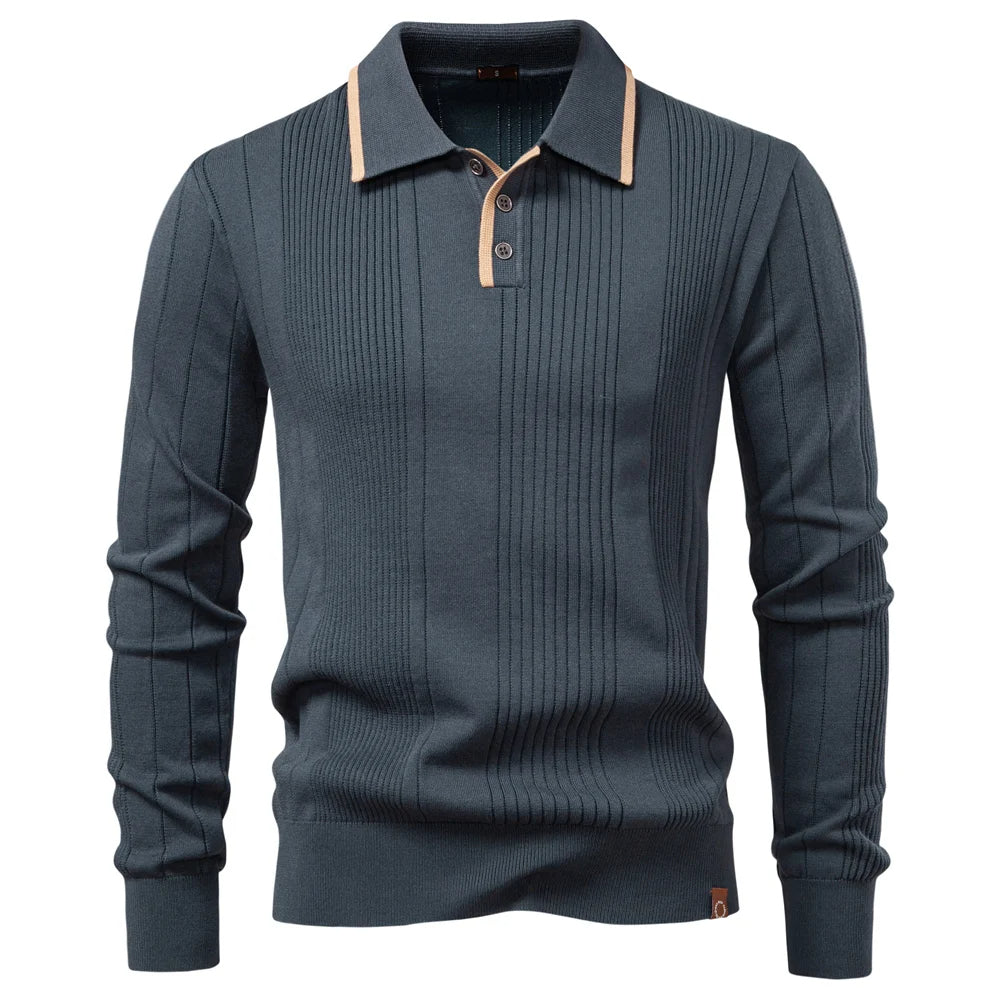 Weiches Strick Poloshirt Herren Kurzarm Smart Casual