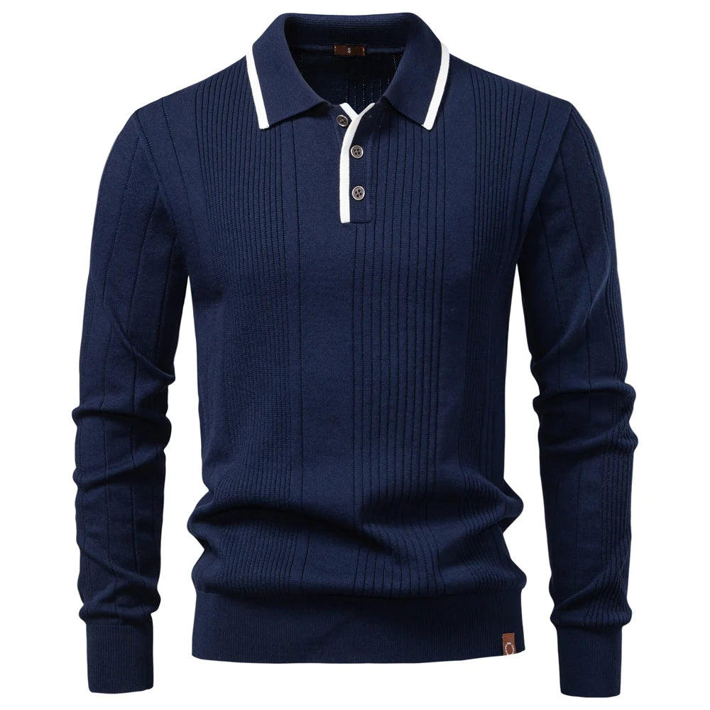 Weiches Strick Poloshirt Herren Kurzarm Smart Casual