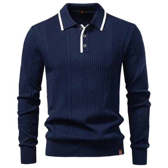 Weiches Strick Poloshirt Herren Kurzarm Smart Casual