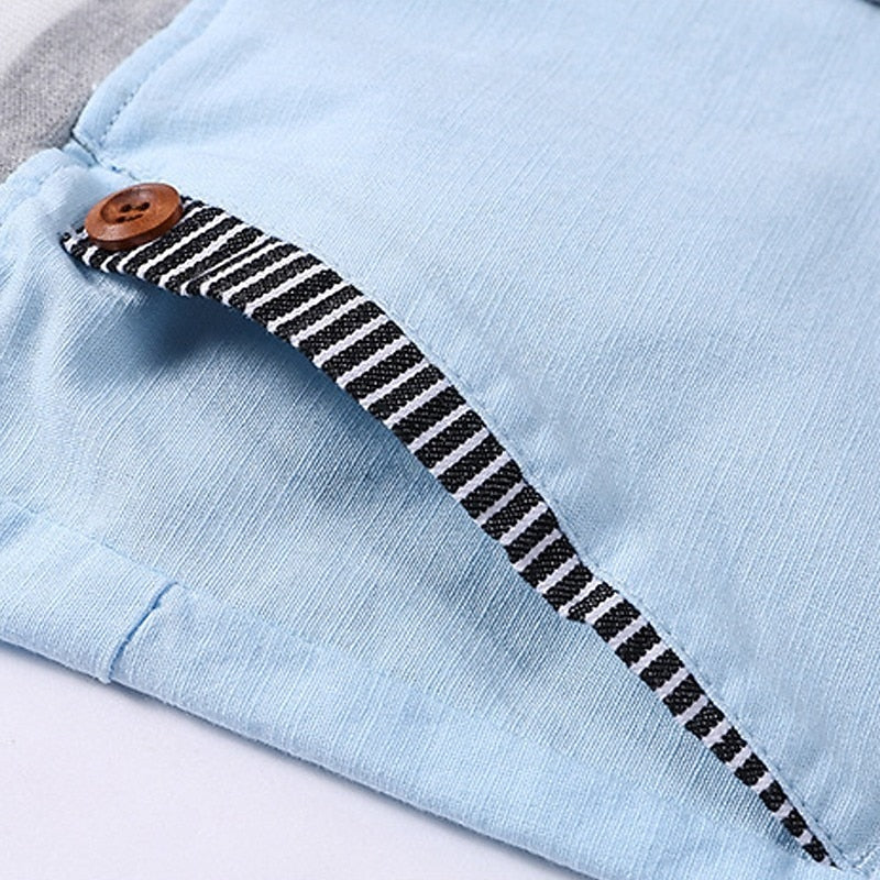 Lockere Leinen Baggy Hose Herren Sommer Baumwolle