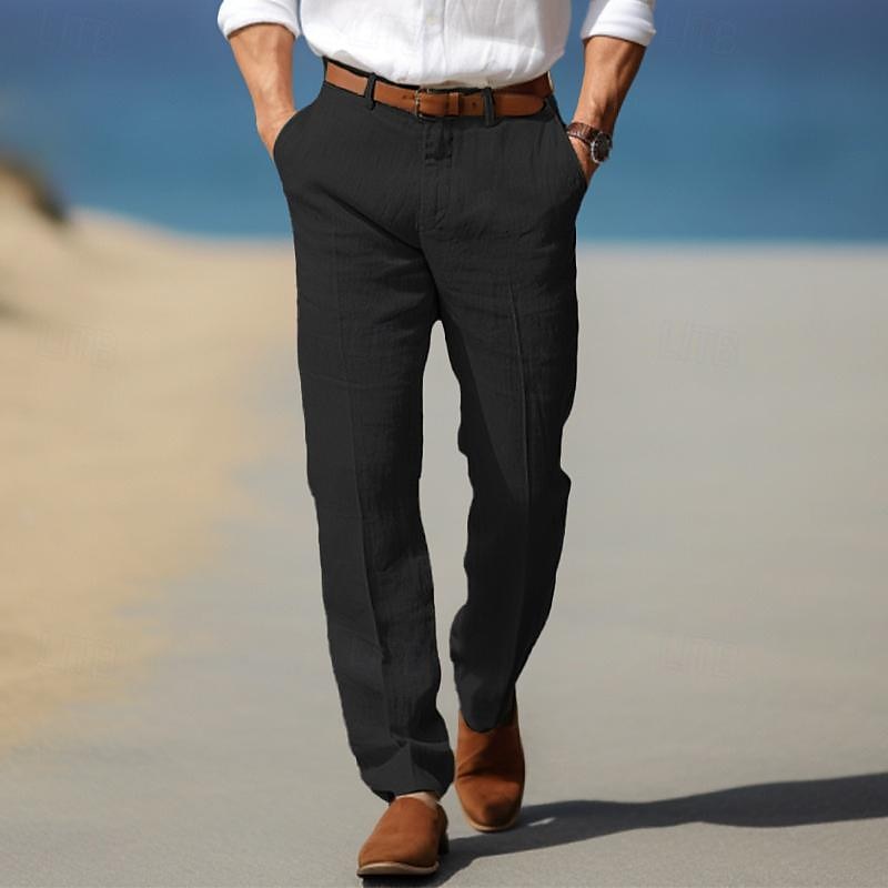 Premium Leinenhose Herren Elegant Sommer Anzughose