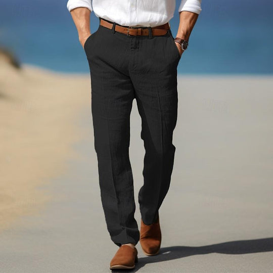 Premium Leinenhose Herren Elegant Sommer Anzughose