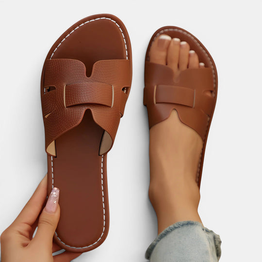Pantoletten Damen Kunstleder Gepolstert Bequem Sommer