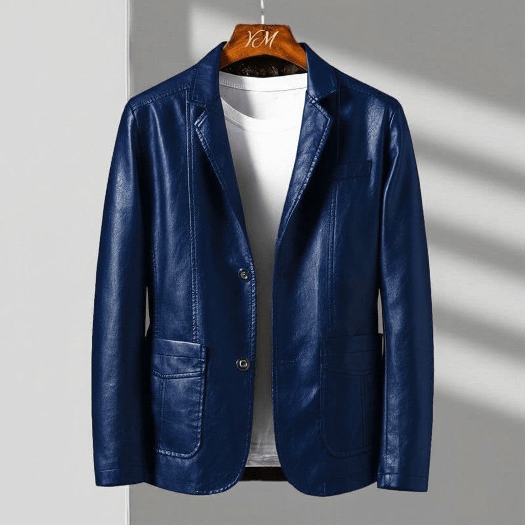 Kunstleder Jacke Herren Tailliert Elegant Biker Casual