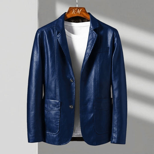 Kunstleder Jacke Herren Tailliert Elegant Biker Casual