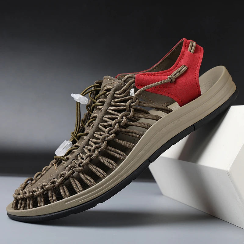 Geflochtene Trekking Sandalen Herren Outdoor Sommer