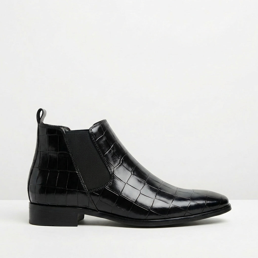 Chelsea Boots Herren Stiefeletten Leder Elegant Slip-On