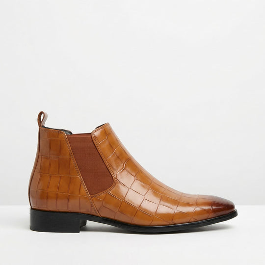 Chelsea Boots Herren Stiefeletten Leder Elegant Slip-On