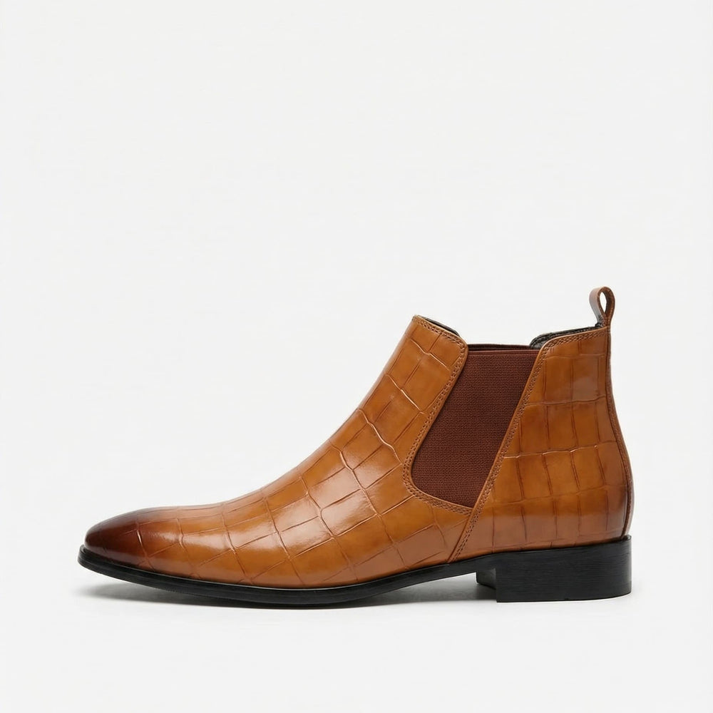 Chelsea Boots Herren Stiefeletten Leder Elegant Slip-On
