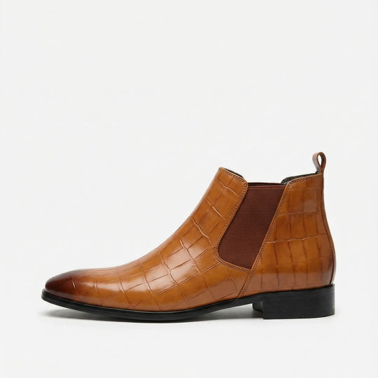 Chelsea Boots Herren Stiefeletten Leder Elegant Slip-On