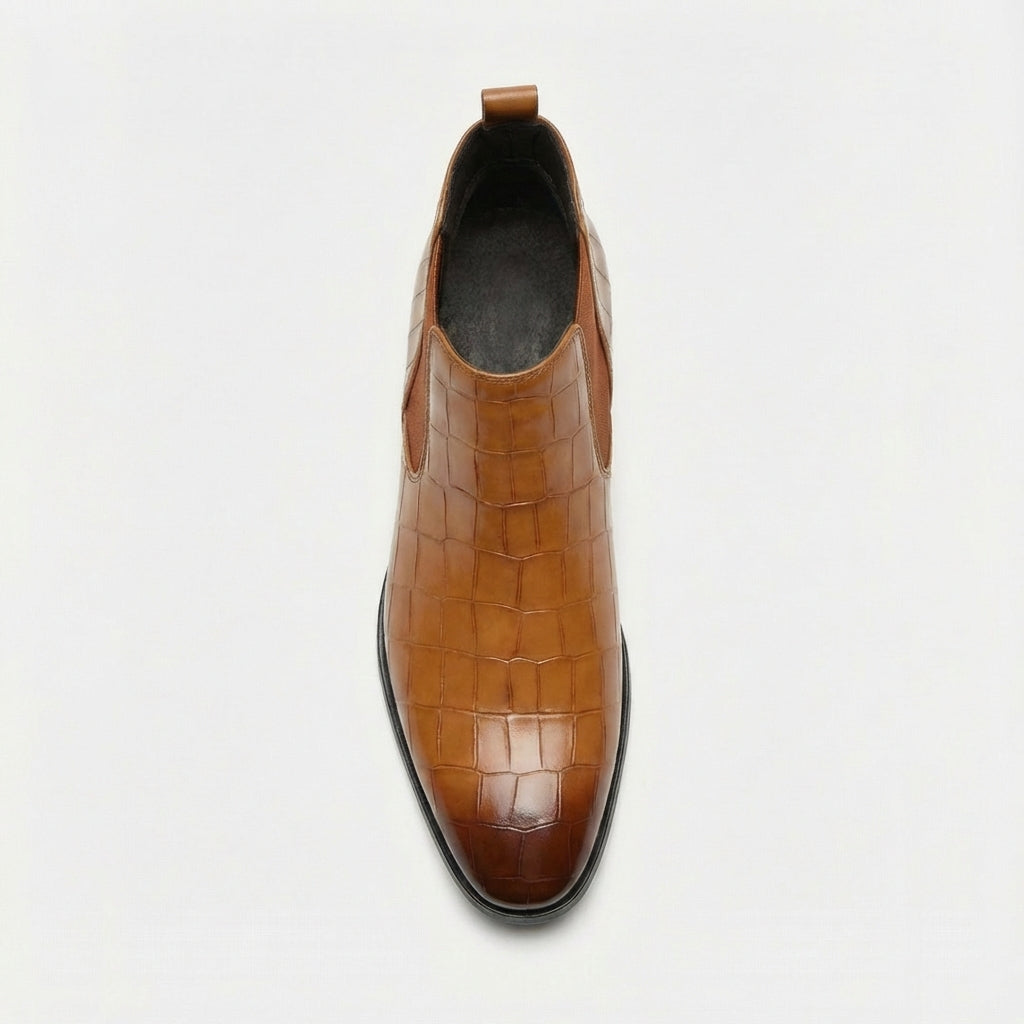 Chelsea Boots Herren Stiefeletten Leder Elegant Slip-On