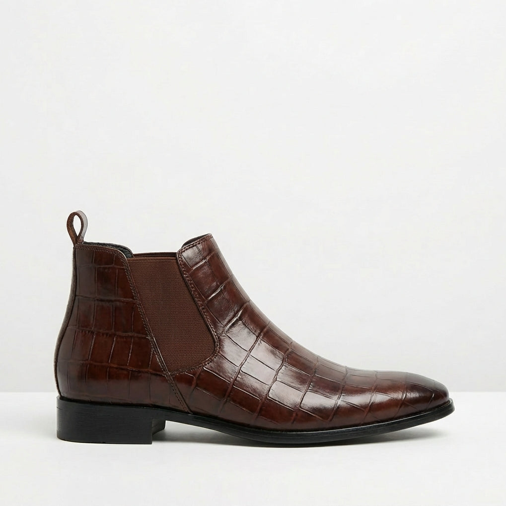Chelsea Boots Herren Stiefeletten Leder Elegant Slip-On
