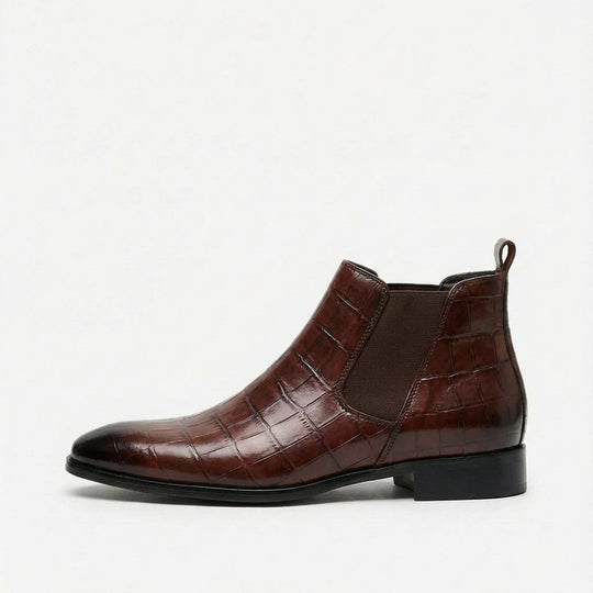 Chelsea Boots Herren Stiefeletten Leder Elegant Slip-On