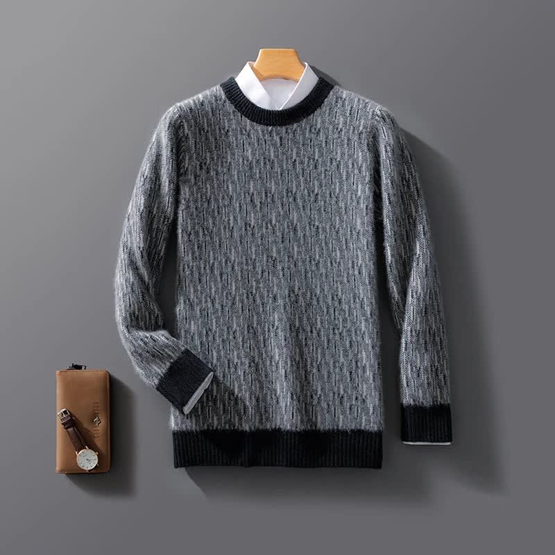 Kaschmir Pullover Herren Rundhals Feiner Strick Leicht