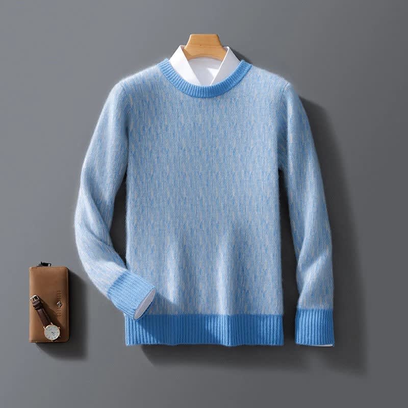 Kaschmir Pullover Herren Rundhals Feiner Strick Leicht
