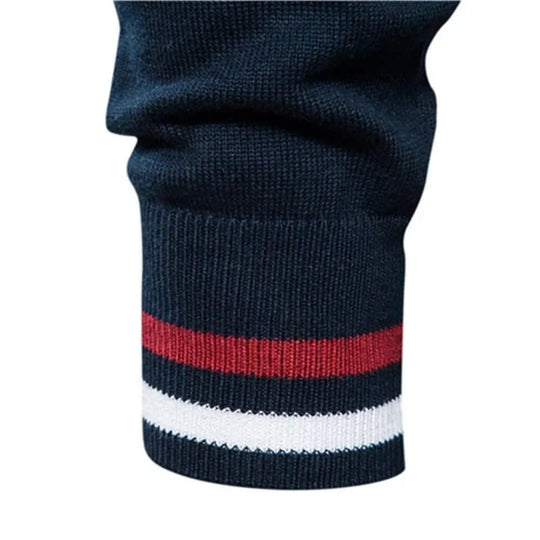 Colourblock Cardigan Herren Zip Stehkragen Rippstreifen