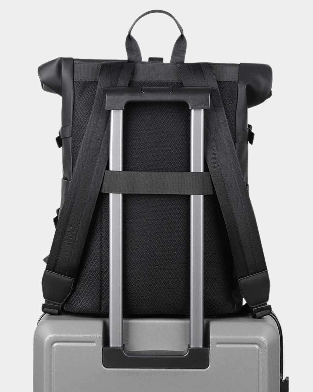 Wasserabweisender Rolltop Rucksack Herren Laptopfach
