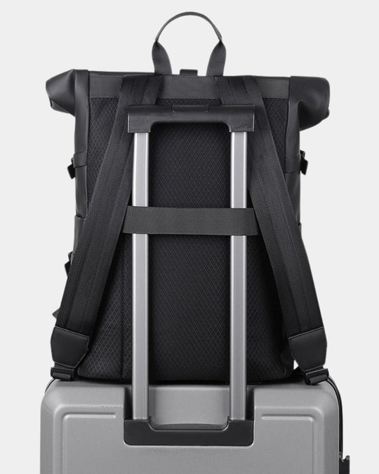 Wasserabweisender Rolltop Rucksack Herren Laptopfach