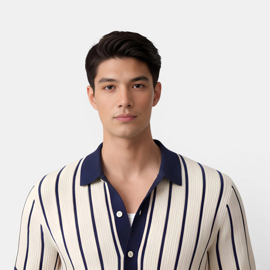 Herren Gestreiftes Strickhemd – Jennoir