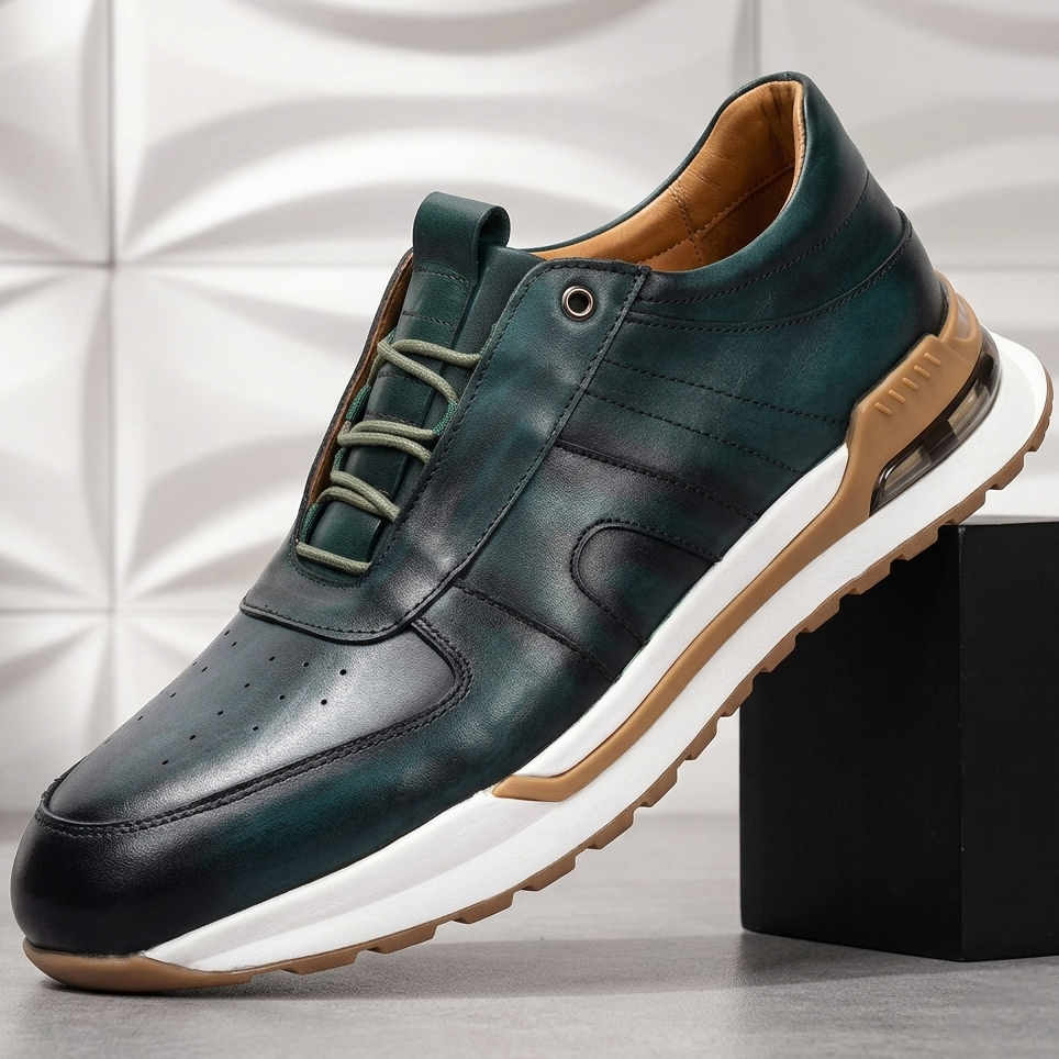 Rindsleder Sneaker Herren Strukturiert Business Freizeit