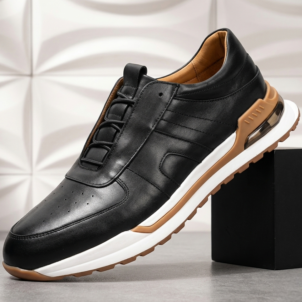 Rindsleder Sneaker Herren Strukturiert Business Freizeit